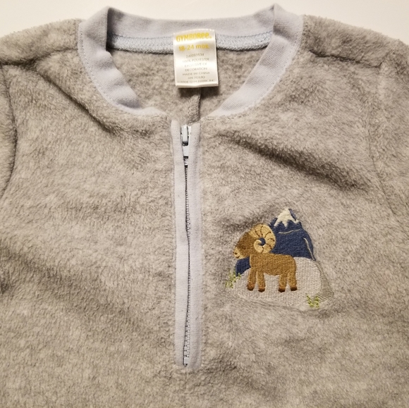 WARM!!! 2006 (v)guc Gymboree 18-24 baby boy fleece snap romper "Wooly Pals" - Picture 4 of 10